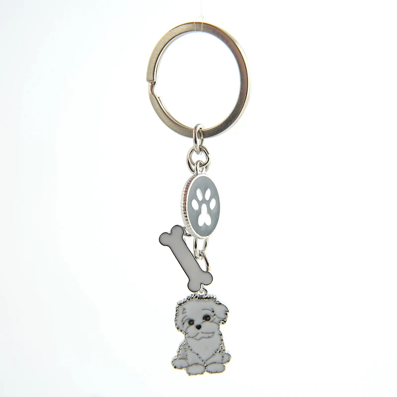 Shih Tzu pendant key chains for women girls men metal alloy pet dog bag charm car keychain key ring holder fashion gifts