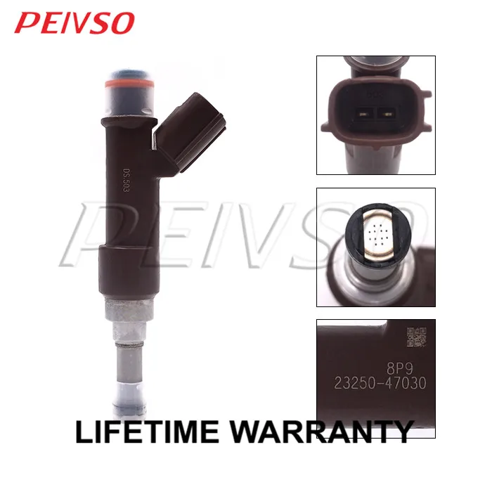 PEIVSO 4pcs 23250-47030 23209-47030 23209-49225 Fuel Injector For TOYOTA JP VITZ 2010 / RACTIS 2010~2016 1.3L 1NRFE