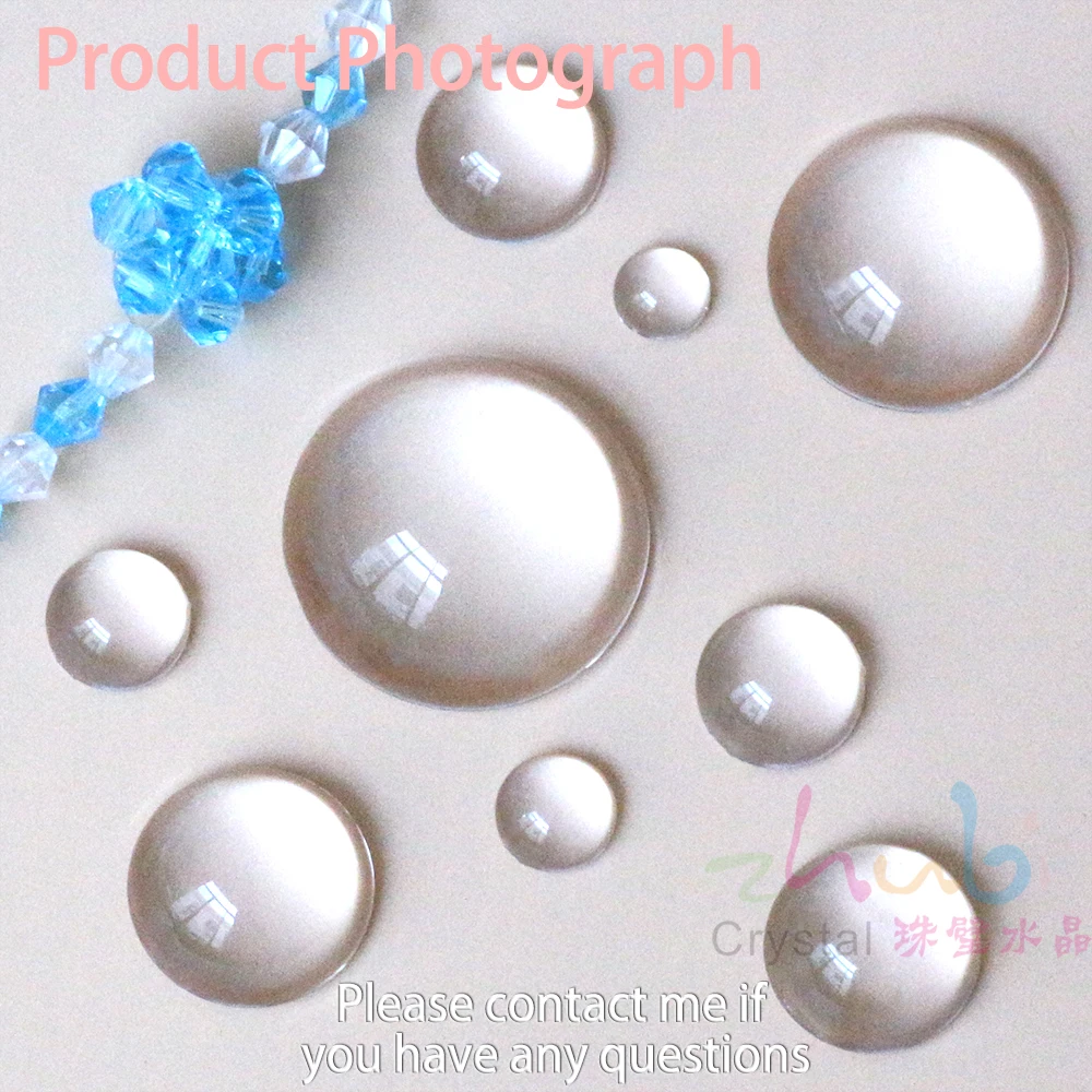 8-50mm Transparent Round Flatback Glass Cabochon Clear Crystal Half Sphere Ball Cabochon Cameo For Diy Jewelry Making Supplies
