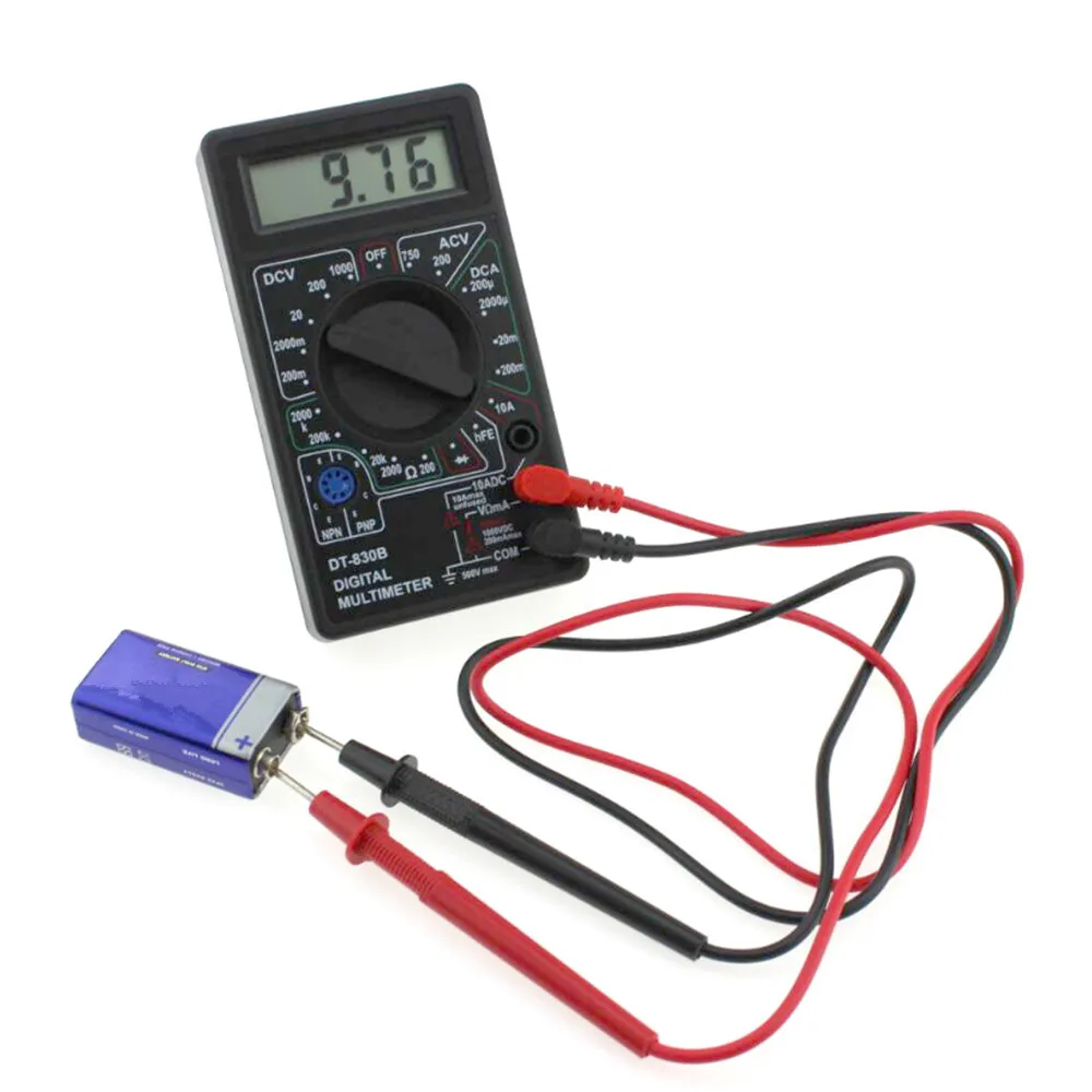 LCD Digital Multimeter AC/DC 750/1000V Digital Mini Handheld Multimeter For Voltmeter Ammeter Ohm Tester Meter With Probe DT830B