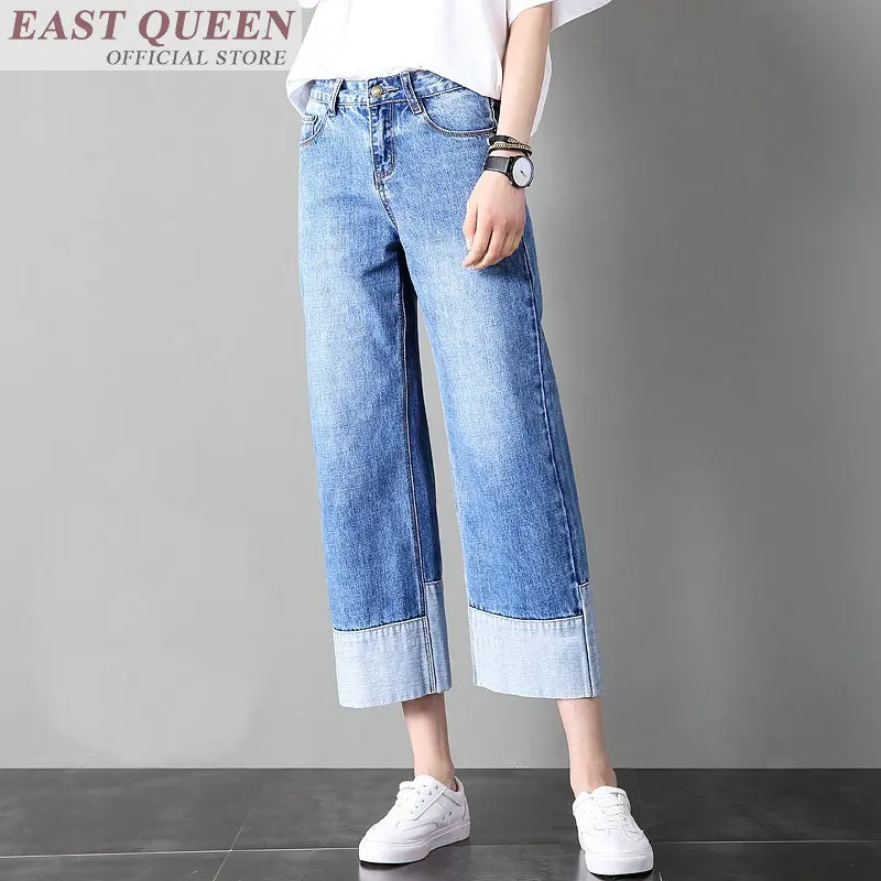 

modest clothing spring summer jeans loose pants slim patch mid waist women casual zipper pocket marajuku ankle-length DD778 a