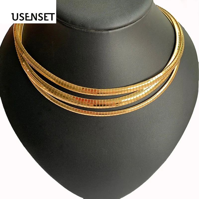 Women Choker Stainless Steel Collar Chains  Necklace Gold Color Snake Chain Jewelry 4-8MM For Girls Gift 4-8MM