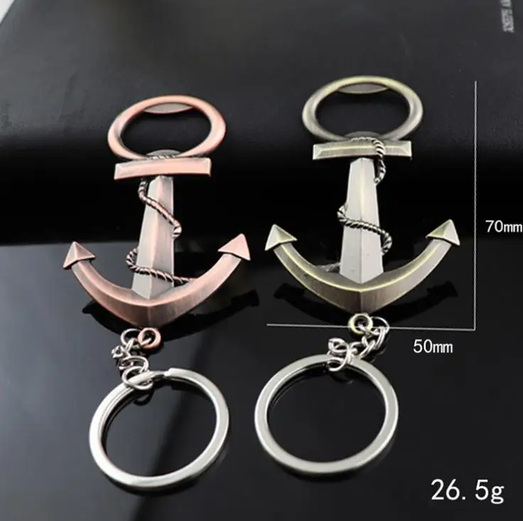 Vintage Anchor Shaped Bottle Opener Keychain Beer Opener Unique Gift Wine Opener Bar Drinking Accessories DIY Decoration SN263