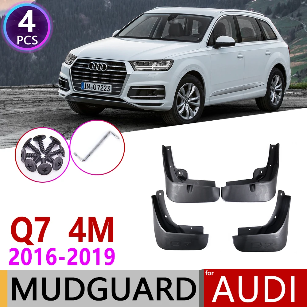 4 PCS For Audi Q7 4M 2016 2017 2018 2019 Front Rear Car Mudflap Fender Mud Guard Flaps Splash Flap Mudguards Accessories