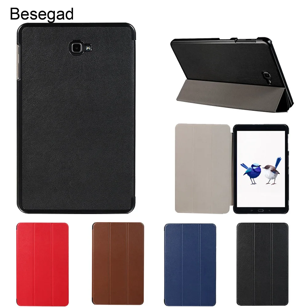 Besegad Mini Ultra Thin Foldable Smart Cover Case Skin Shell Stand Holder for Samsung Galaxy Tab A T580 T585 T 580 T 585 Gadgets