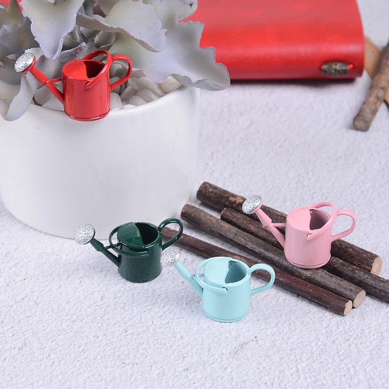 1/12 Metal Watering Can Garden miniature Decoration for Children Kids Dolls Acces Dollhouse Miniature Furniture Toys