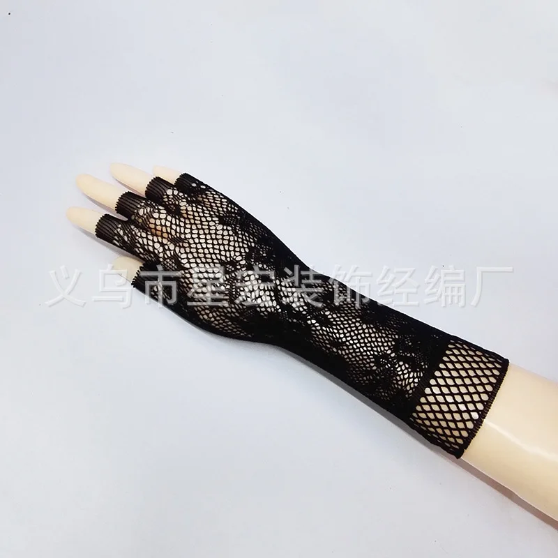 2016 7 Colors New Sexy Mesh Gloves Mesh Gauntlets Fingerless Lacing Glovs Sexy Lingerie Etiquette liturgy gloves 610