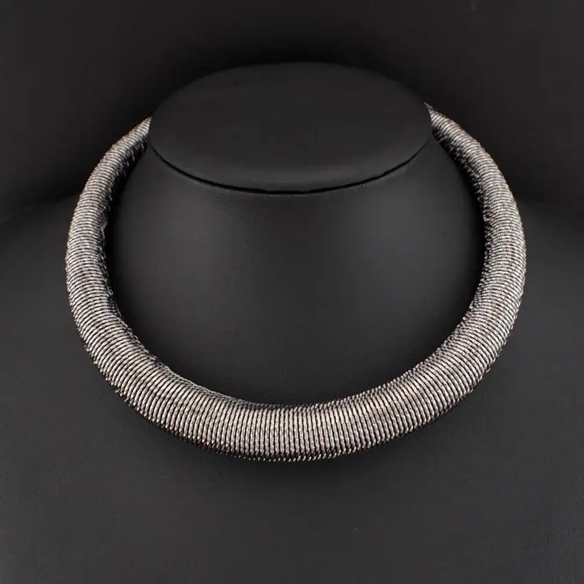 MANILAI Fashion Shining Spring Metal Neck Fit Torques Collar Chokers Women Party Wear Statement Necklace Design Punk Jewelry