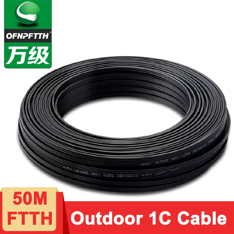 OFNPFTTH FTTH Drop Cable Outdoor Singlemode 1Core 2Core 3Steel Wire Cable 50m