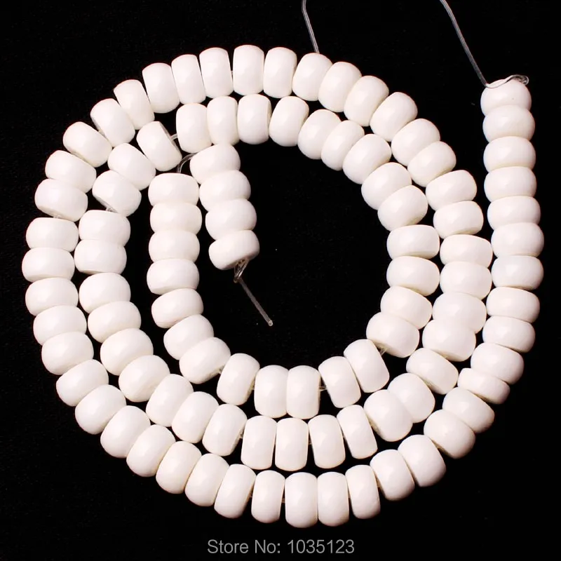 4x7mm Natural Rondelle Shape White Shell DIY Loose Beads Strand 15