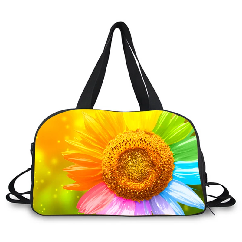 

3D floral prints travel bag large weekend dance bag carrying sport bag with shoes compartment adjustable straps duffle