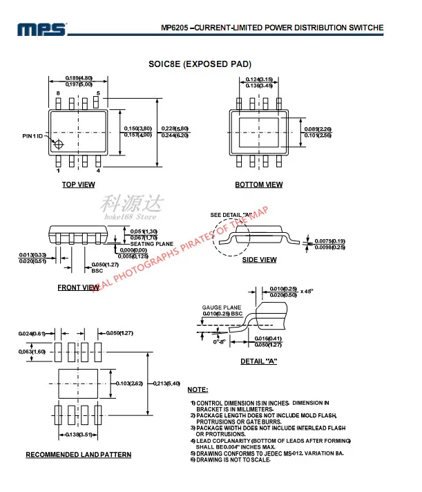 10 pçs/lote MP6205DN SOP8 MP6205DN-LF-Z MP6205 Em Estoque