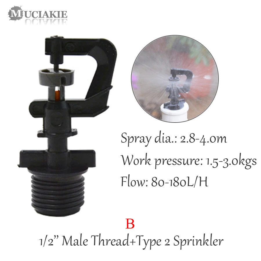 MUCIAKIE 3 sztuk G-wpisane zaparowania zraszacz z 1/2 \'\'gwint męski dla domu ogród mikronawadnianie odzwierciedlające chłodzenia dysza do mgiełki