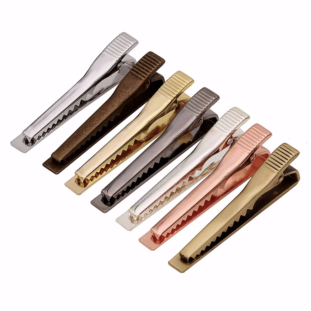 5pcs/lot 51*7mm Tie Pin Clip Blank For Men Women Business DIY Handmade Hair Pin Jewelry Gift se Gold Color Bronze Silver Color