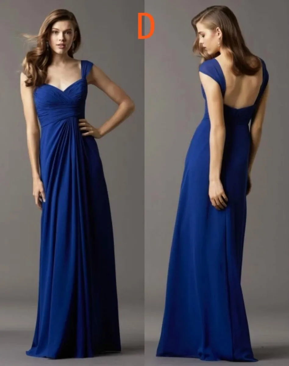 Royal blue Nieuwe Aangepaste kleur & Size! Zoete 4 stijl lange Bruidsmeisjekleding kleuren trouwjurk, Prom party dress vrouwen Plus size