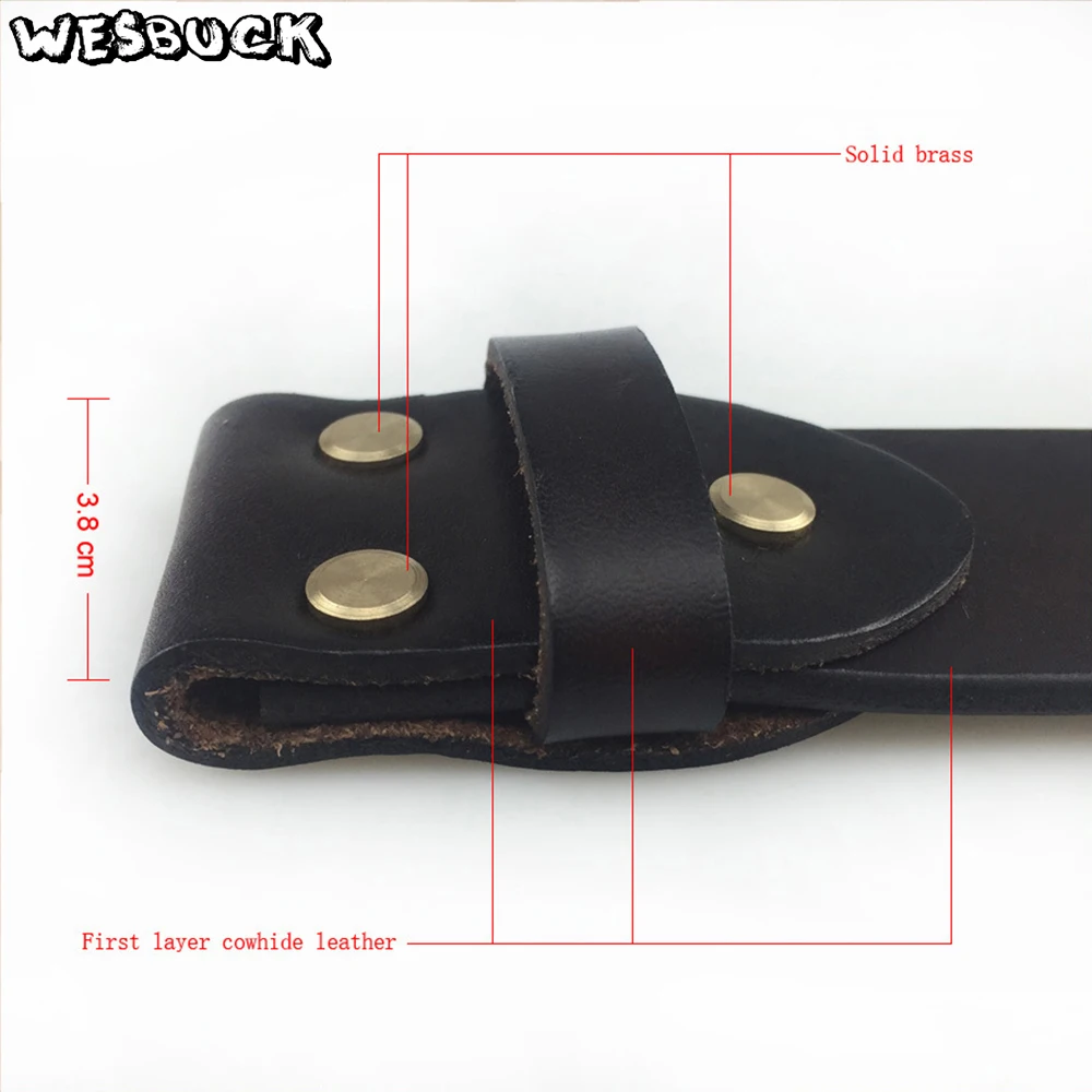 WesBuck Brand 100% Real Leather Belts retail & 1 pcs Genuine Leather Belt  black color with 4cm wideth