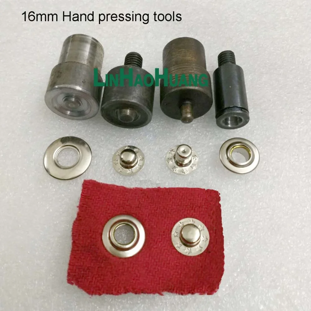 DIY Assembling tool & mould & Diesets for 4-part brass bubble snap buttons fastener 16mm hand press machine and electrical tools