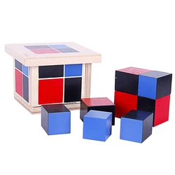 Children Toy Montessori Binomial Cube Red Black Blue Cubes Toys for Early Childhood Education Preschool Training Learning Unisex