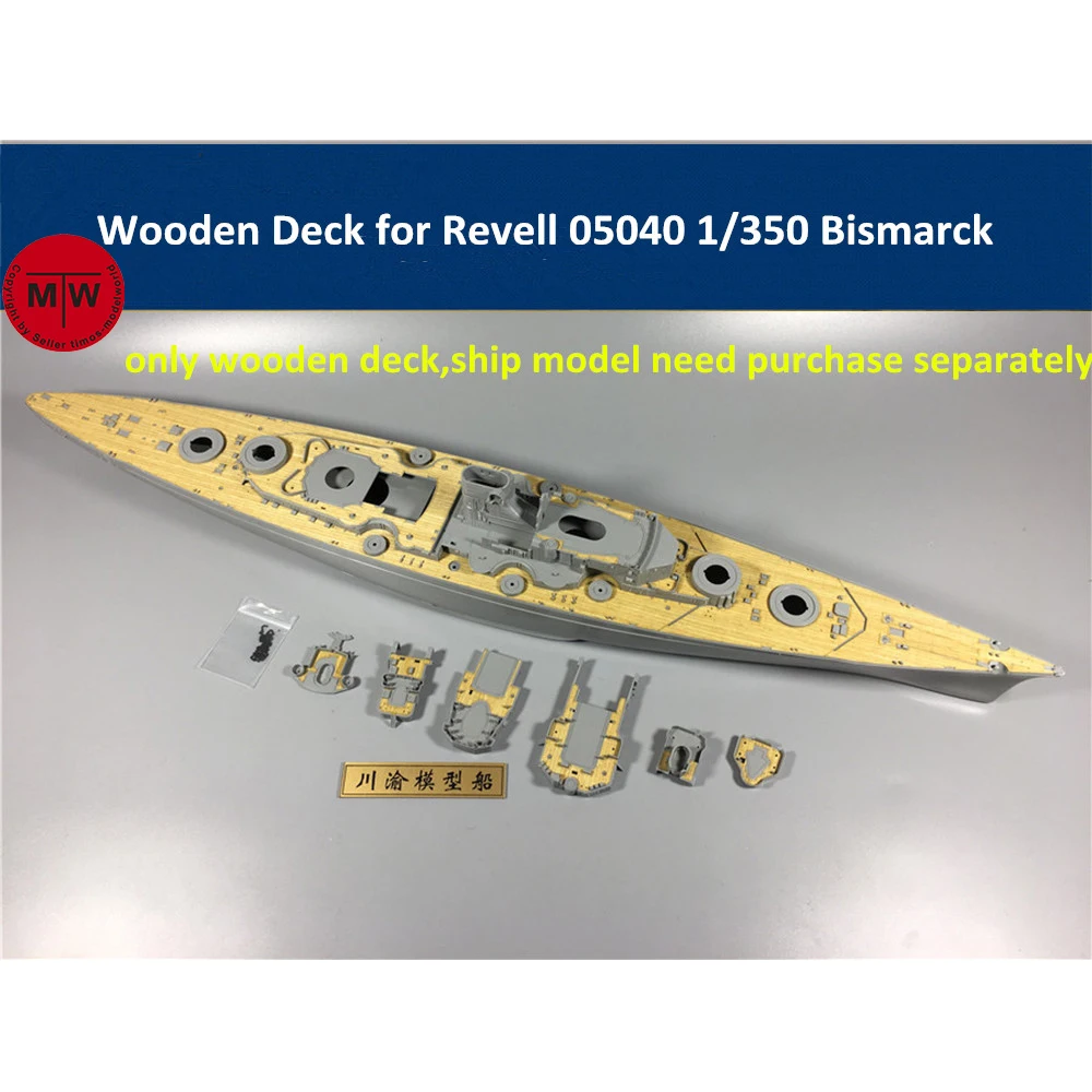 1/350 Scale Wooden Deck for Revell 05040 Bismarck Battleship Model Kit CY350034