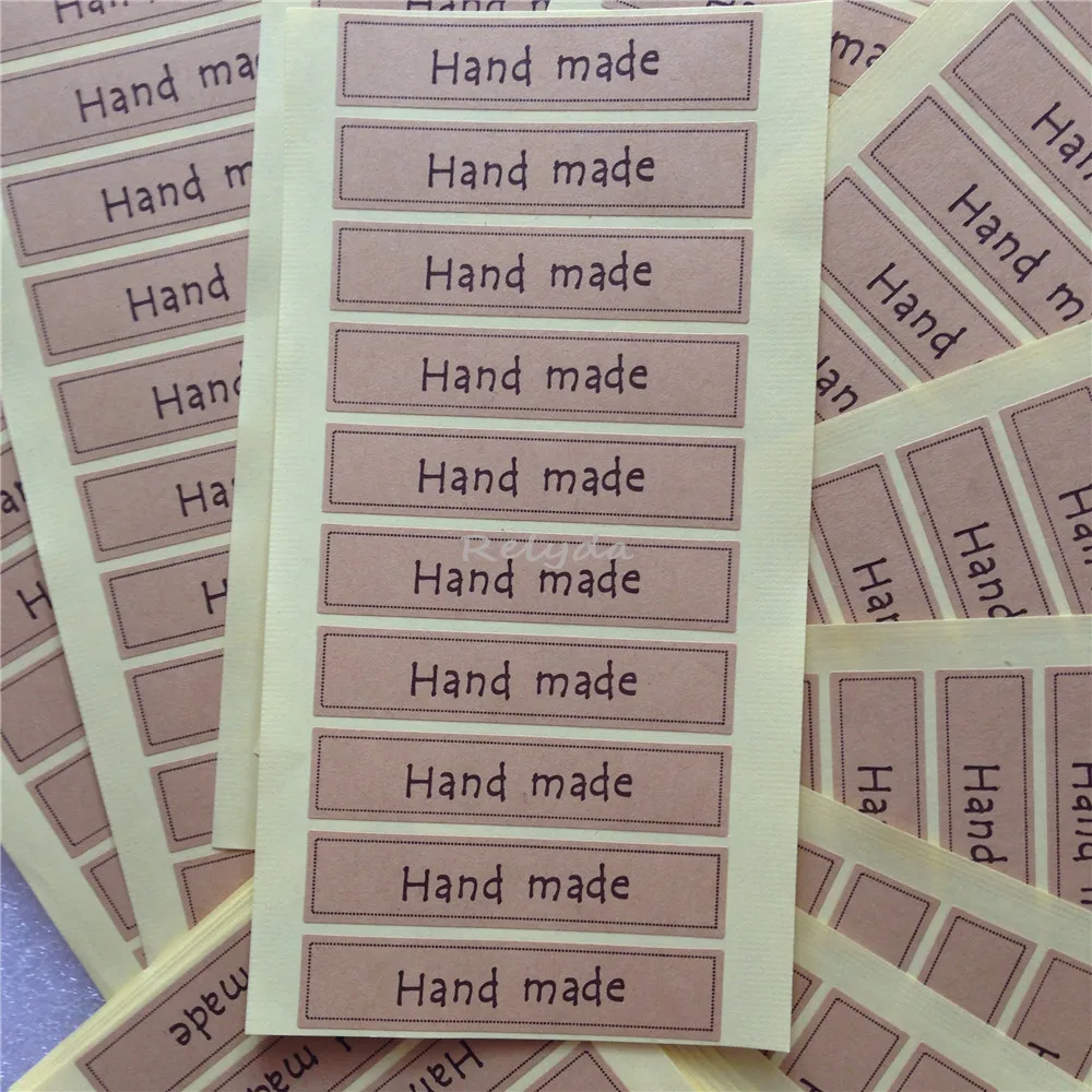 1000pcs Free shipping kraft paper sealing labels lids box bag packaging seals jam jar wedding price tags paper stickers  70*15mm