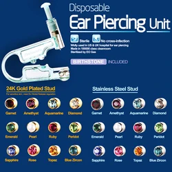 1 Unit Disposable Ear Piercing Unit Sterilized Ear Stud Earring Piercing Gun Body Jewelry Easy to Use At Home