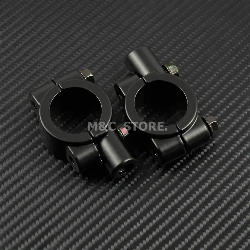 2PCS Motorcycle Black Silver Mirror Mount Clamp Rear View Mirror Holder Size 22mm 10mm 8mm 10mm 25mm For Harley Touring Dyna XL