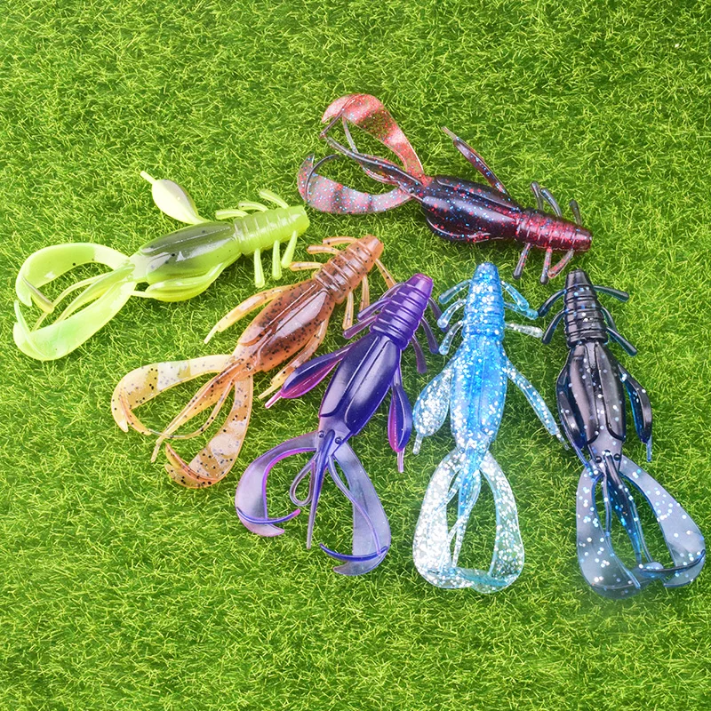 2pcs/lot Silicone shrimp Bait Fishing Lures Soft Lures Crazy Flapper 10cm 10.5g Carp Bass Bait Swimbait Pesca Fishing Tackle