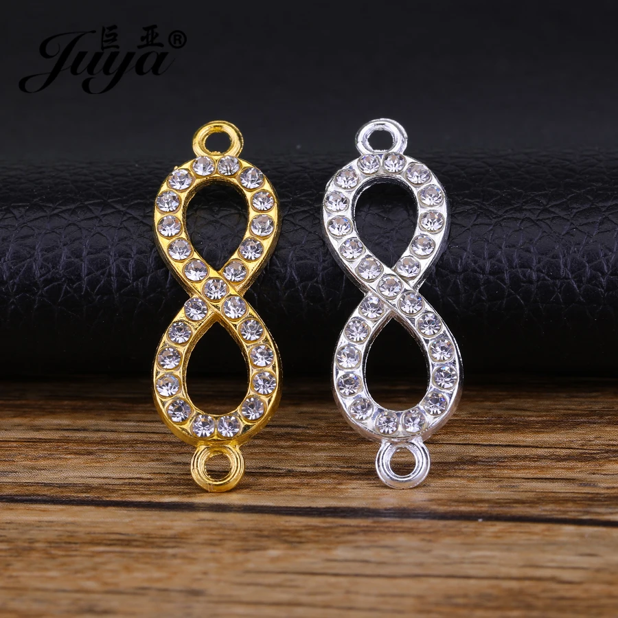 10 Stück verschiedene Unendlichkeits-Kristall-Charms-Anschlüsse für Schmuckherstellung, DIY-Armband, Halskette, Schmuckzubehör, Bastelzubehör – Detail 10