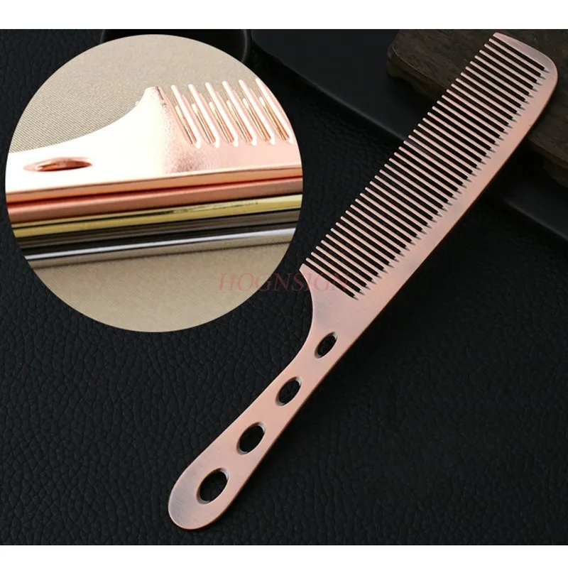 Hair Stylist Professional Haircut Comb Aluminum Thin Section Male Combs Flat Head Hairbrush Hairdressing Supplies For Female