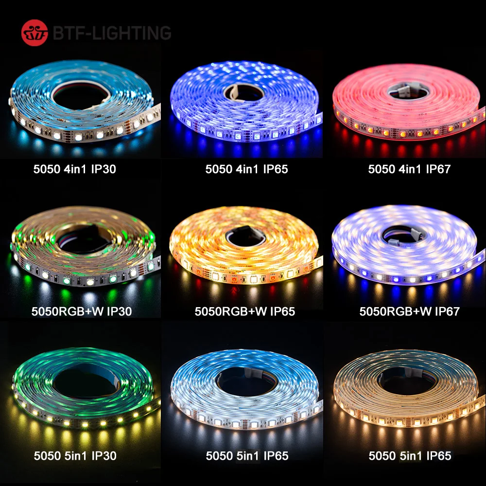 5 m 5050 RGBW Led-leuchten 4pin RGB Led Streifen 5pin 4in1 RGBWW RGBCW Led Streifen Licht 6pin 5in1 RGBCCT Licht Streifen 12 V 24 V Wasserdicht