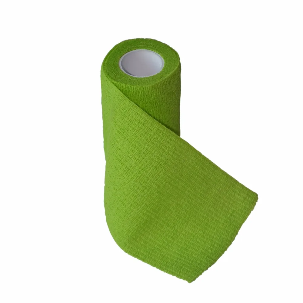 3Pcs Self Adhesive Waterproodf Bandage Wrap Tape 7.5cm*4.5m Elastic Muscle Sports Security Protection Strap Green Color