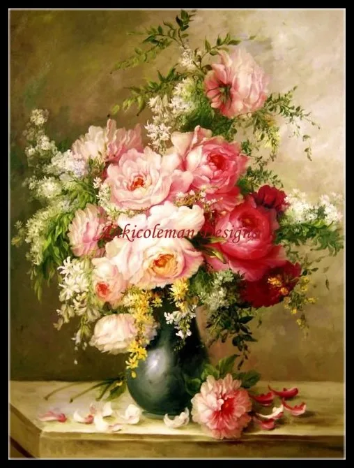 

Needlework for embroidery DIY French DMC High Quality - Counted Cross Stitch Kits 14 ct Oil painting - Roses Bouquet