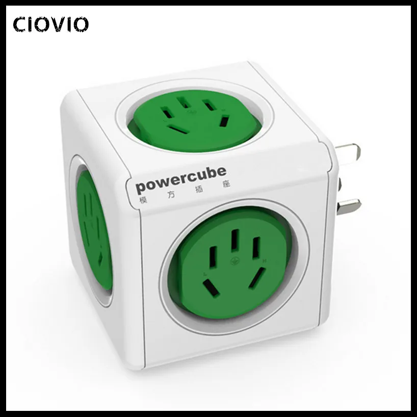 CIOVIO Smart Home Power Cube Socket 5 Outlets Adapter Power Strip Multi Switched Sockets