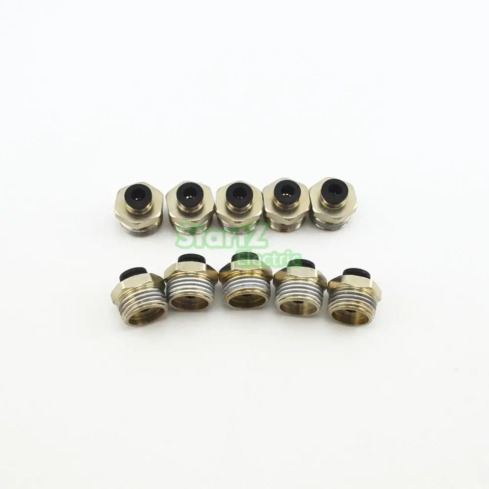 

10PcsHigh quality 6mm to 1/2'' Thread Male Straight Pneumatic Tube Push In Quick Connect Fittings Pipe