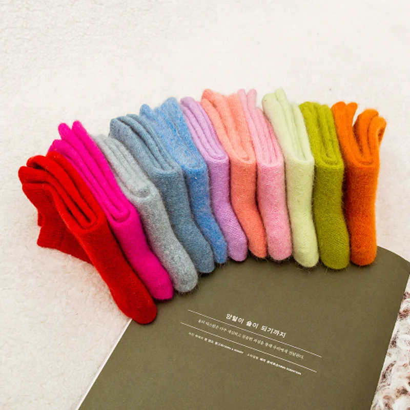 High Quality Thick Women Socks Angola Rabbit Wool Socks Women Winter Warm Socks calcetines Big Size Eur 37-40