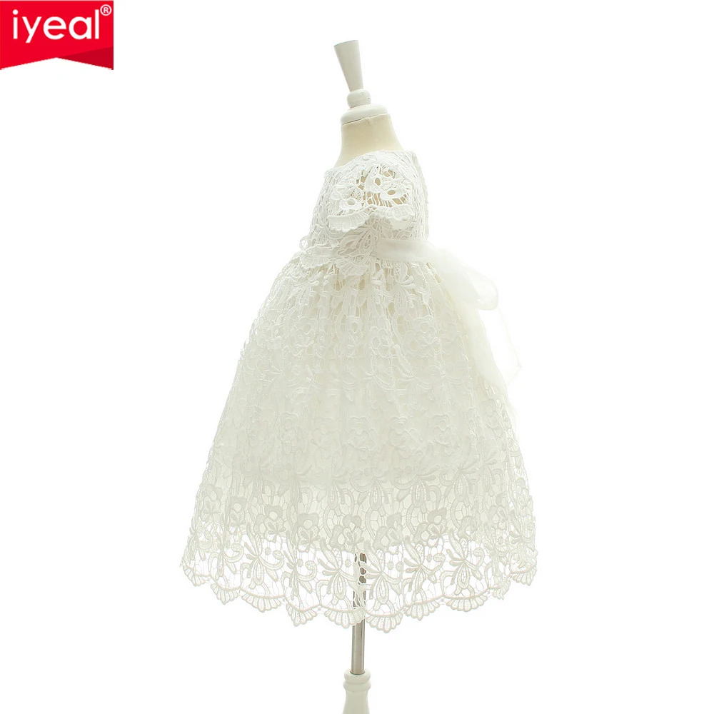 IYEAL New 1 Year Birthday Baby Girl Dresses For Baptism Infant Princess Lace Christening Gown Newborn Toddler Bebes Clothes image 4