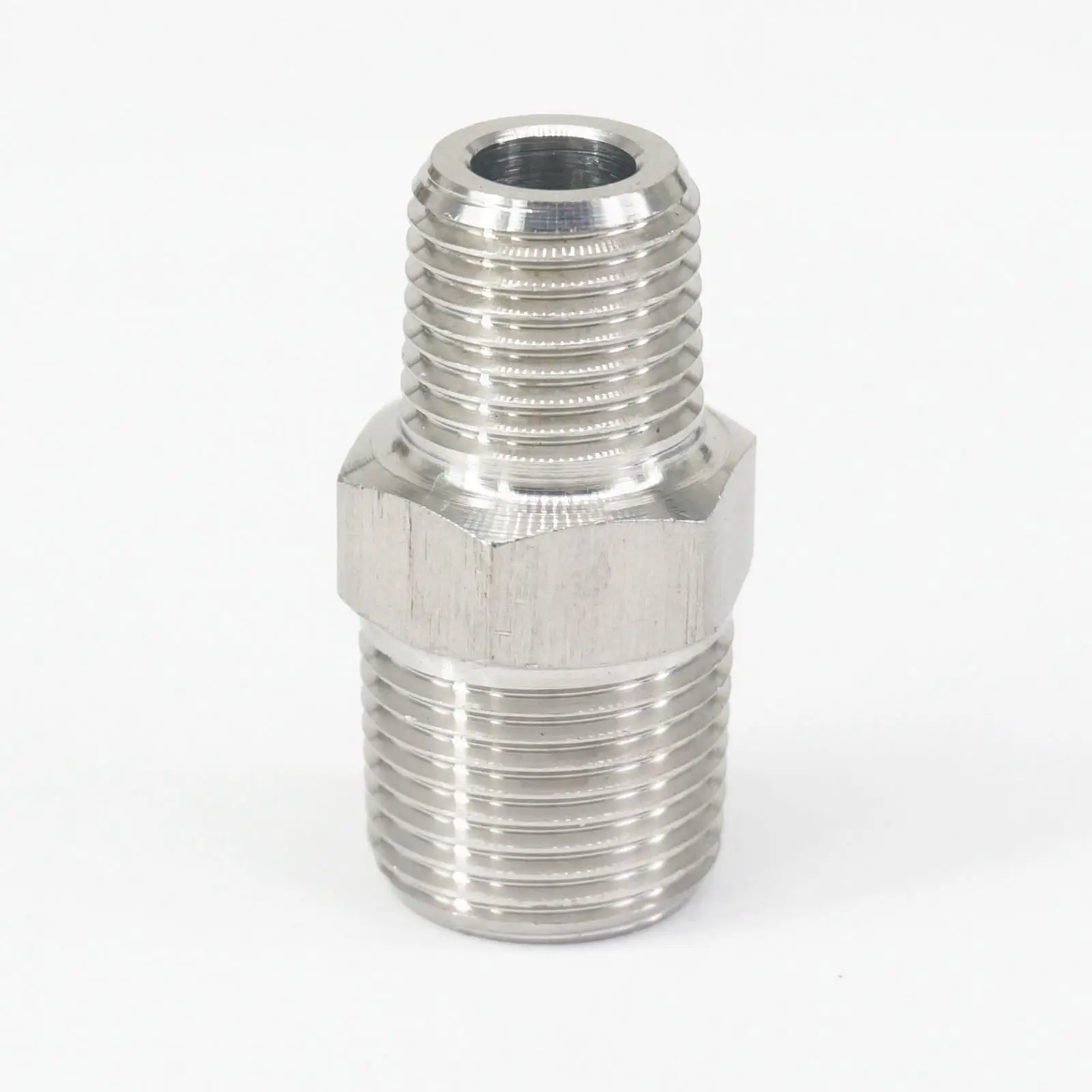 

1/4" BSPT Male to 3/8" BSPT Male Threaded 304 Stainless Steel Pipe Fitting Connector Adapter 250bar