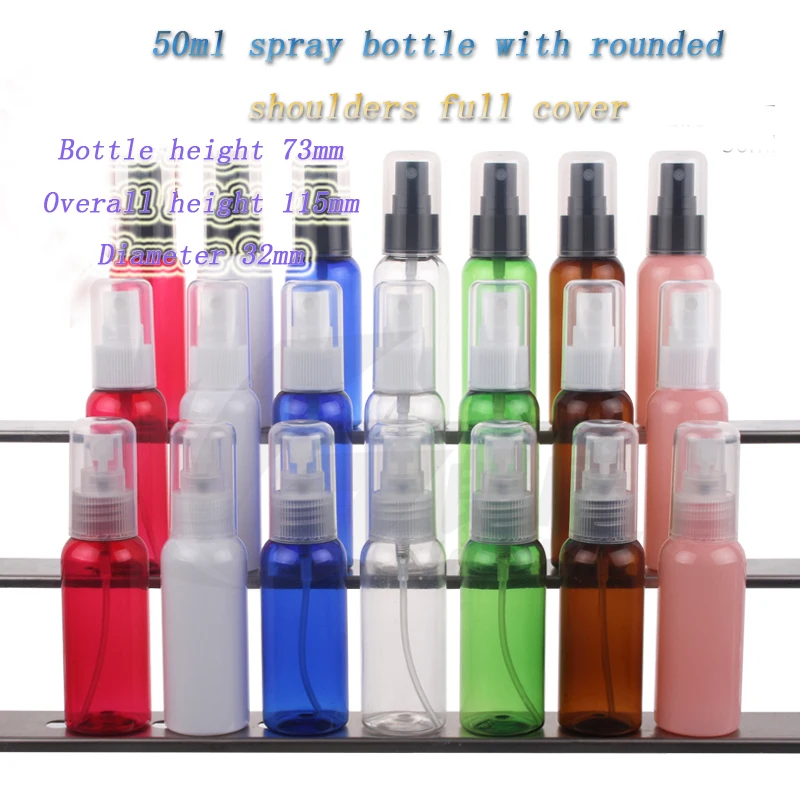 

free shipping Capacity 50ml 50pcs/lot Cover all round shoulder a spray bottle plastic bottle Packaging bottles