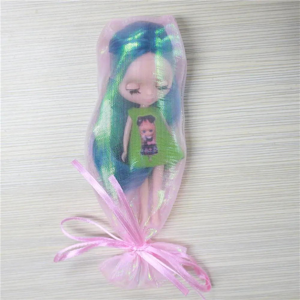 Fashion style mini blyth doll colour hair Medium hairstyle nude factory doll fashion girl toys 11cm without clothes