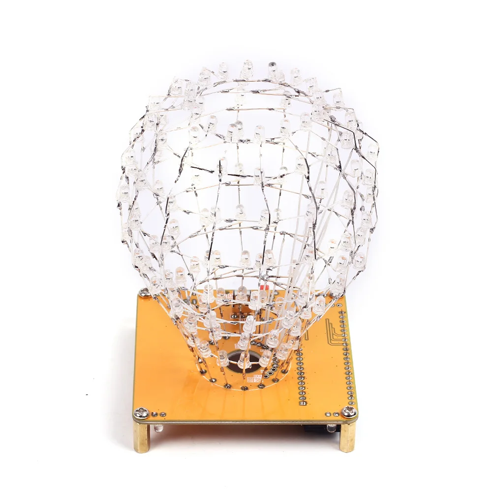 RGB LED Cubic Ball DIY Kit Colorful LED Light Cube Cubic Ball w/ Shell Creative Electronic Kit Remote Control DIY Night Lights