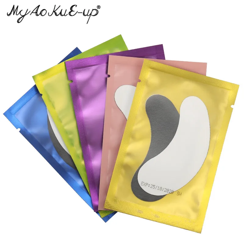 Schwarze Film-Augen-Gel-Patches für Wimpernverlängerungswerkzeuge, Perle, 50 Paar Augenspitzen, Aufkleber, Wraps, Make-up-Werkzeug unter den Augenpads – Detail 5