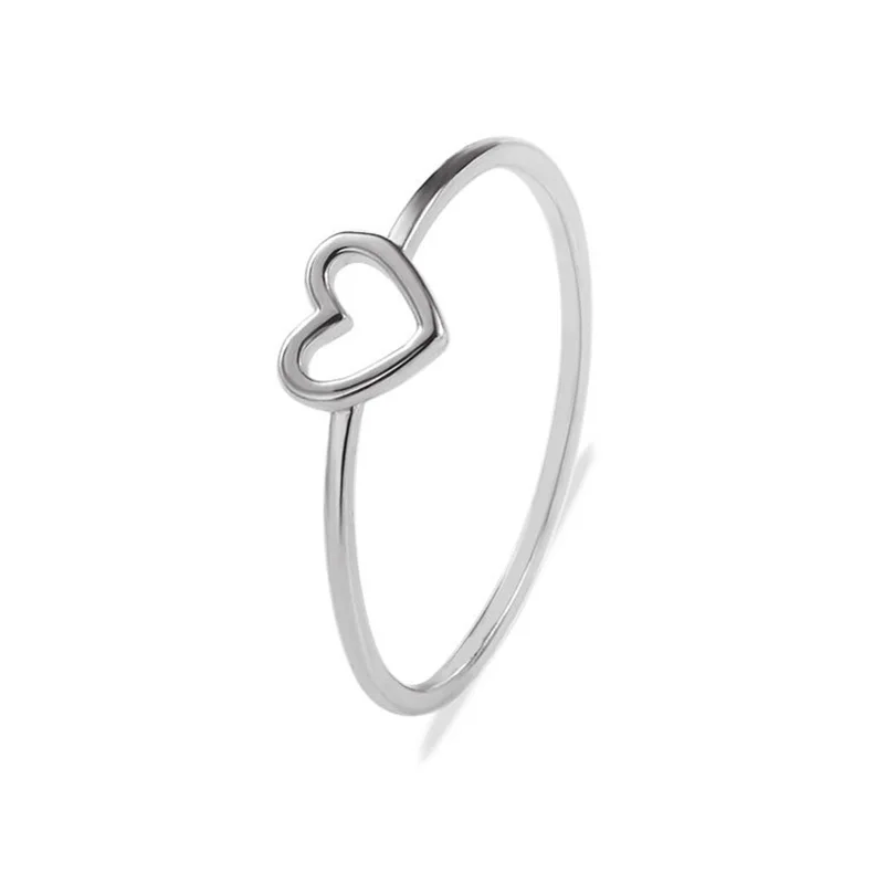 1PC Dainty Women Ring Hollow Heart Ring For Couple Wedding Promise Infinity Eternity Love Jewelry Boho Anillos Mujer BFF Gifts