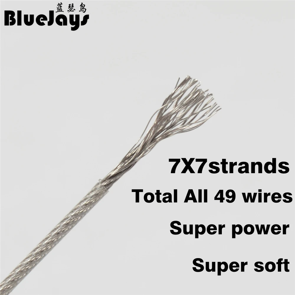 10M 70LB-368LB fishing steel wire line 7x7 strands Trace Coating Wire Leader Coating Jigging Wire Lead Fish Jigging Line 0.8-2mm