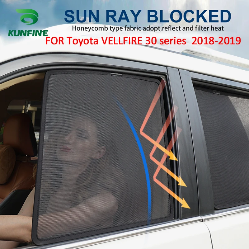 4PCS/Set Or 2PCS/Set Magnetic Car Side Window SunShades Mesh Shade Blind For Toyota VELLFIRE 30 series 2018-2019