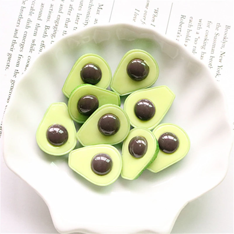 Boxi  Avocado Slime Additives Charms Resin Fruit Supplies Accessories DIY Decor Filler for Cloud Clear Slime Clay Toy In Stock