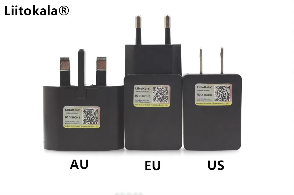 Liitokala 1A 2A USB Portable AU Plug / US Plug / EU Plug; Lii100 Lii202 Lii402 Charger universal connector