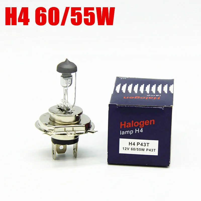 10 pcs quartz glass auto halogen bulb H4 H7 H11 9005 9006 H1 H3 car headlight 55w 4300k halogen lamp