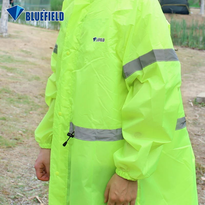 ブルーフィールドユニセックス反射屋外バックパックレインコートレインカバーワンピースレインポンチョ岬ジャケットハイキングキャンプサイクリング