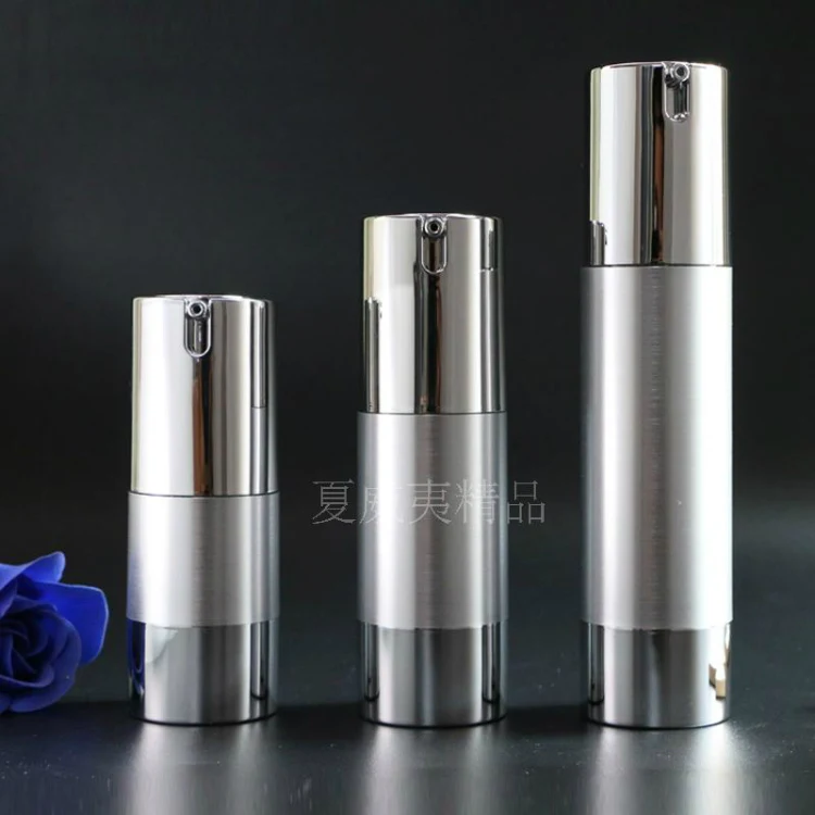 

10pcs/lot 15ml 30ml 50ml Gold Silver Empty Airless Pump bottles Mini Portable Vacuum Cosmetic Lotion Treatment Travel bottle