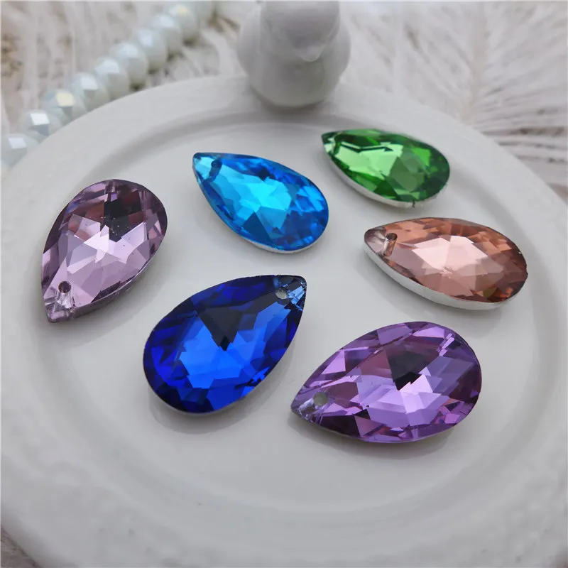 16/22/28/38 mm waterdrop austrian crystal beads glass teardrop pendant light chandelier drops silver blue pink jewelry making